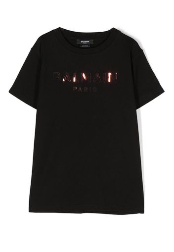 Balmain Kids logo-print cotton T-Shirt - Nero