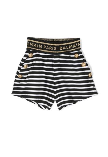 Balmain Kids logo-print shorts - Nero