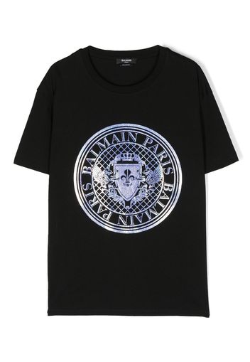 Balmain Kids logo-print short-sleeved T-shirt - Nero