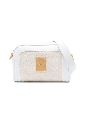 Balmain Kids logo-plaque detail shoulder bag - Bianco