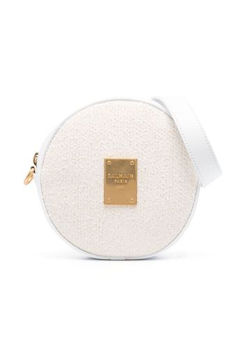 Balmain Kids logo-plaque shoulder bag - Bianco