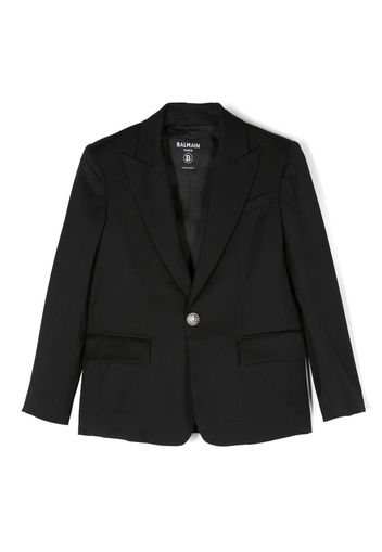 Balmain Kids single-breasted virgin-wool blazer - Nero