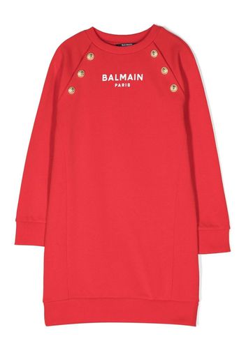 Balmain Kids long-sleeve knitted dress - Rosso