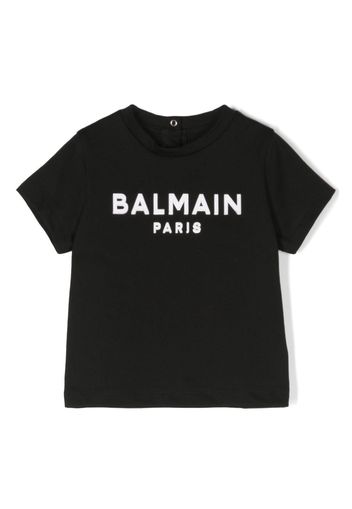 Balmain Kids logo-print detail T-shirt - Nero