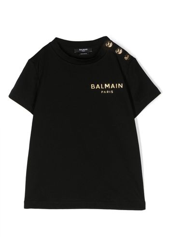 Balmain Kids chest logo-print detail T-shirt - Nero