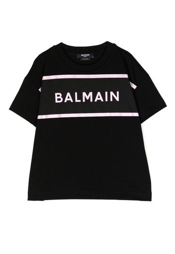 Balmain Kids logo-print cotton T-shirt - Nero