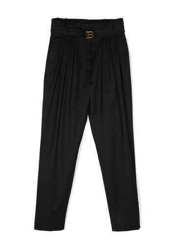 Balmain Kids pleat-detail wool trousers - Nero