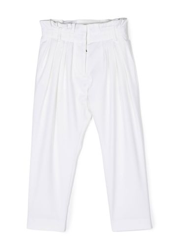 Balmain Kids pleat-detail wool trousers - Bianco