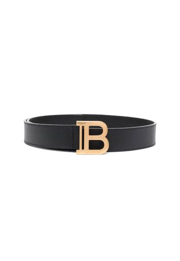 Balmain Kids logo-buckle leather belt - Nero