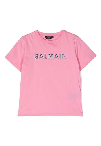 Balmain Kids logo-print T-shirt - Rosa