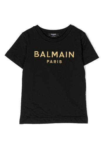 Balmain Kids embroidered-logo T-shirt - Nero