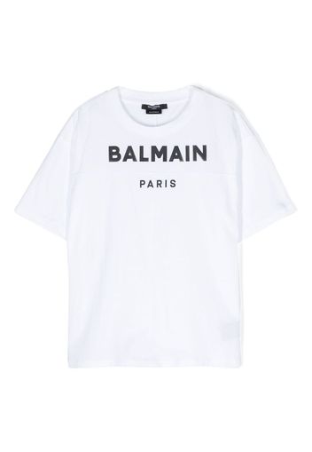 Balmain Kids logo-print cotton T-shirt - Bianco