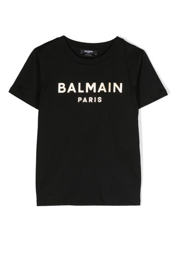 Balmain Kids logo-print cotton T-shirt - Nero