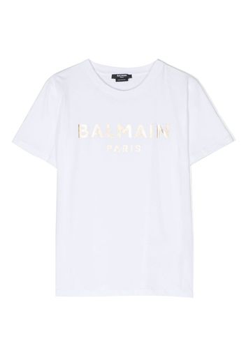 Balmain Kids logo-print cotton T-shirt - Bianco