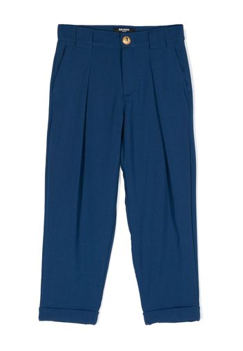 Balmain Kids pleated wool trousers - Blu