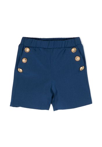 Balmain Kids button-embellished wool shorts - Blu