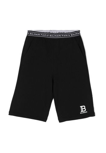 Balmain Kids Shorts con banda logo - Nero