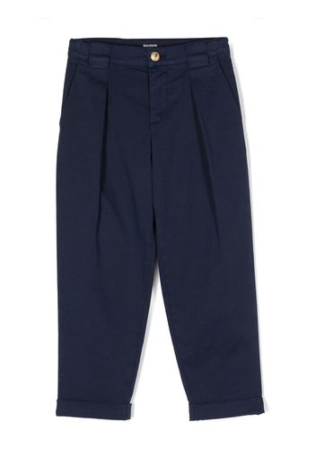 Balmain Kids stretch-cotton tailored trousers - Blu