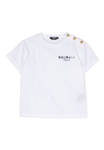 Balmain Kids logo-print cotton T-shirt - Bianco