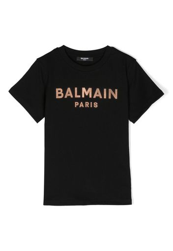 Balmain Kids logo-print cotton T-shirt - Nero