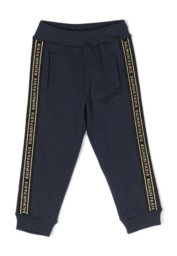 Balmain Kids logo-embroidered track pants - Blu