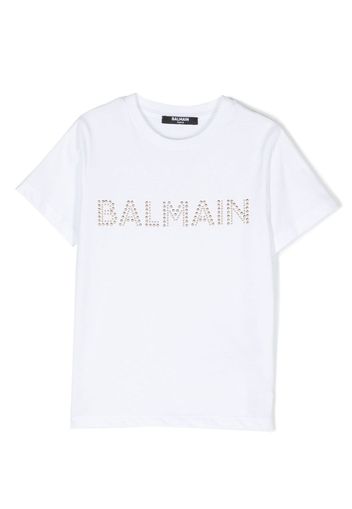 Balmain Kids T-shirt con decorazione borchie - Bianco