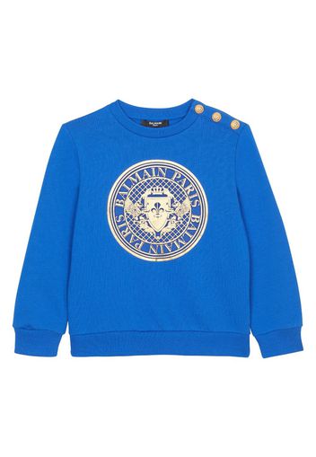 Balmain Kids Felpa con stampa - Blu