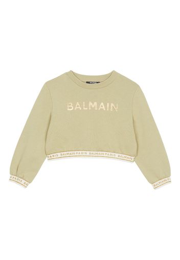 Balmain Kids Felpa con stampa - Verde