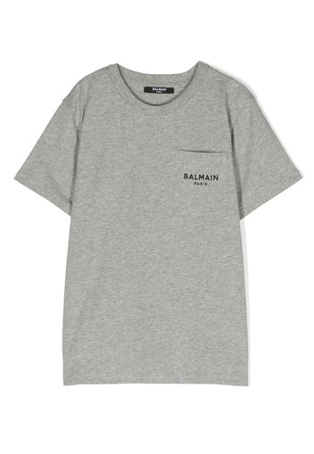 Balmain Kids logo-print cotton T-shirt - Grigio