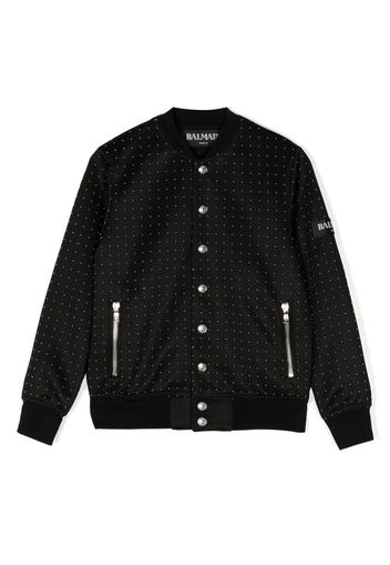 Balmain Kids micro-dot print bomber jacket - Nero