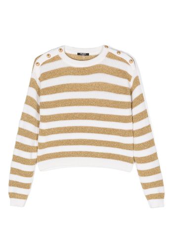 Balmain Kids stripe-pattern jumper - Bianco