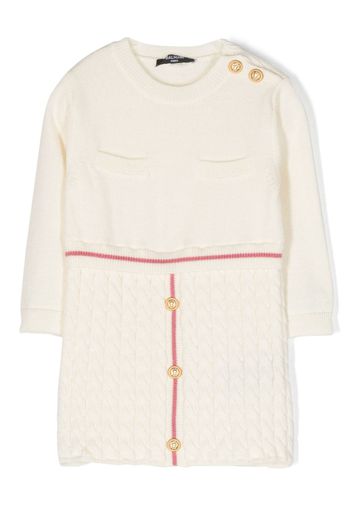 Balmain Kids cable-knit buttoned dress - Toni neutri