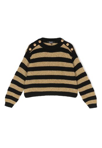 Balmain Kids stripe-pattern jumper - Nero