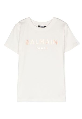 Balmain Kids logo-print cotton T-shirt - Bianco