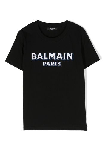 Balmain Kids logo-print cotton T-shirt - Nero