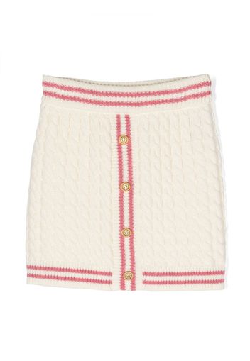 Balmain Kids cable-knit mini skirt - Bianco