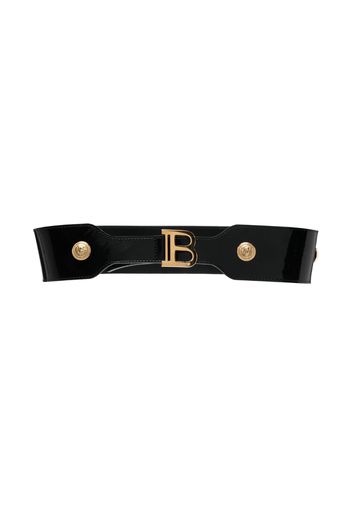 Balmain Kids logo-buckle leather belt - Nero