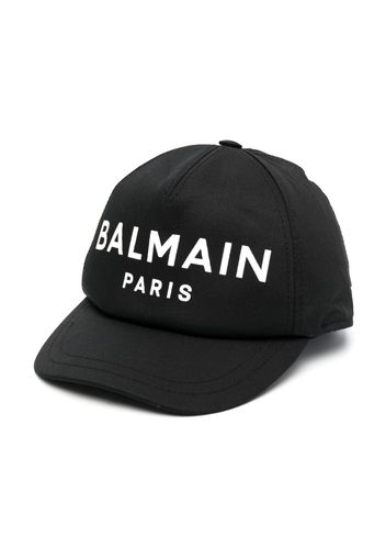 Balmain Kids logo-print cotton cap - Nero