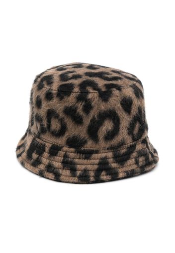 Balmain Kids leopard-pattern bucket hat - Nero