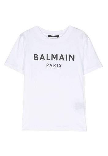 Balmain Kids logo-print cotton T-shirt - Bianco