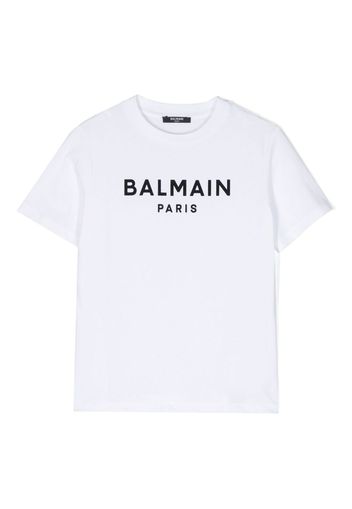 Balmain Kids logo-print cotton T-shirt - Bianco