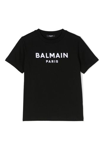 Balmain Kids logo-print crew-neck T-shirt - Nero