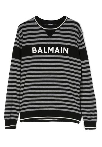 Balmain Kids logo-print knitted top - Nero