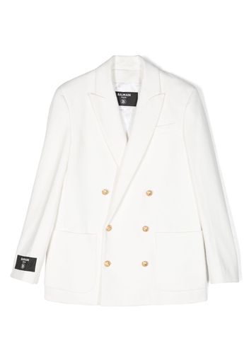 Balmain Kids double-breasted cotton blazer - Bianco