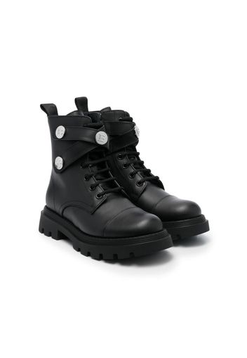 Balmain Kids lace-up ankle boots - Nero