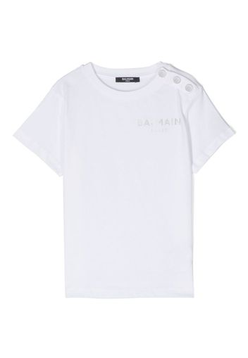 Balmain Kids logo-print cotton T-shirt - Bianco