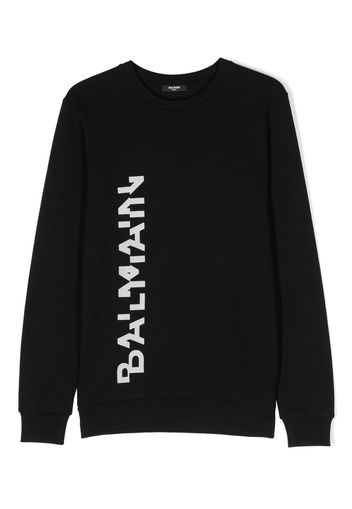 Balmain Kids logo-print cotton sweatshirt - Nero