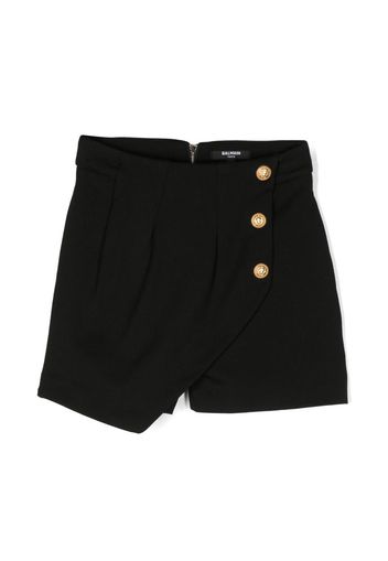 Balmain Kids Shorts a pieghe - Nero