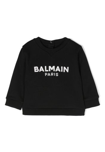 Balmain Kids logo-embroidered cotton sweatshirt - Nero