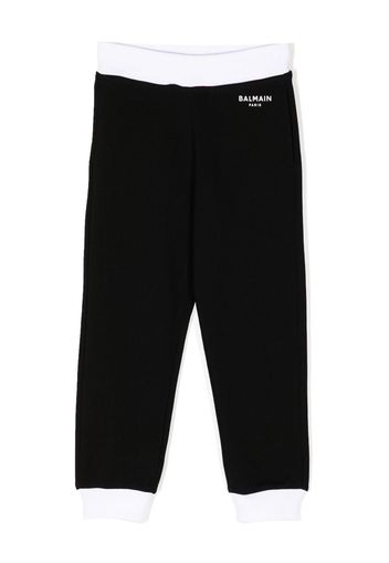 Balmain Kids logo-print cotton track pants - Nero